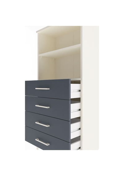 Arges Dolap 2 Raflı 4 Çekmeceli 60x30x134 Aytaşı-antrasit Aytaşı