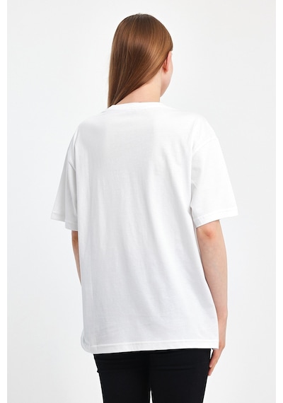 Odda Kadın Oversize Tişört P-009408 Beyaz