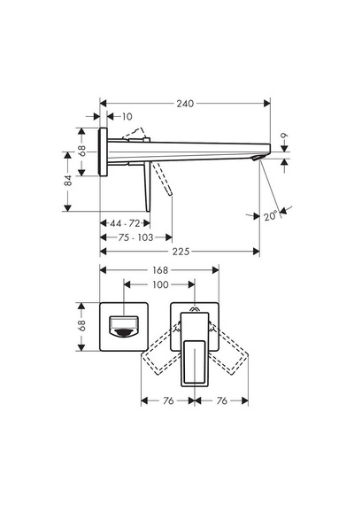 Hansgrohe Metropol Tek Kollu Lavabo Bataryası 22.5 CM Gaga Mat Bronz 32526140