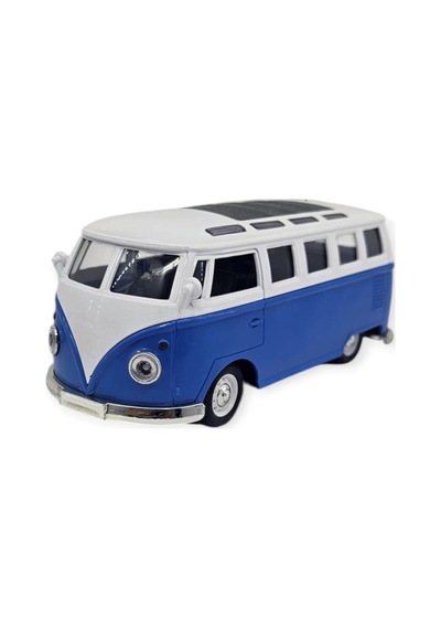 Çek Bırak Klasik T1 Vosvos Minibüs Oyuncak Araba - 14 Cm Nostaljik Hippi Van Lisinya Mavi