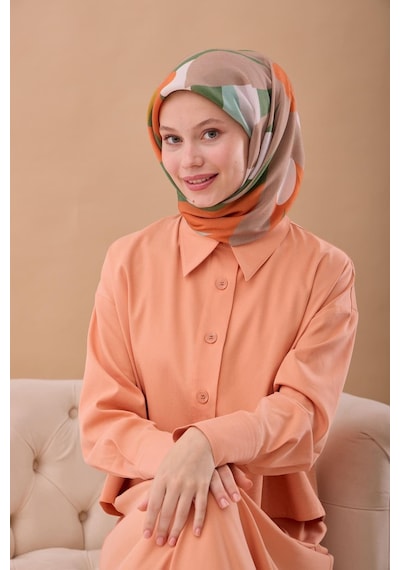 Silk Home Aura Eşarp 140001-07 Yavruağzı, Hardal, Yeşil, Beyaz, Vizon