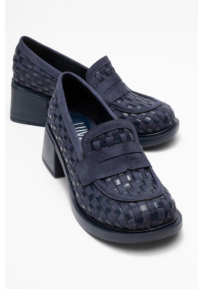 Luvishoes Luvi Shoes Marlon Lacivert Örgülü Kadın Kalın Topuklu Loafer Ayakkabı Lacivert Luvishoes Luvi Shoes Marlon Lacivert Örgülü Kadın Kalın Topuklu Loafer Ayakkabı Lacivert