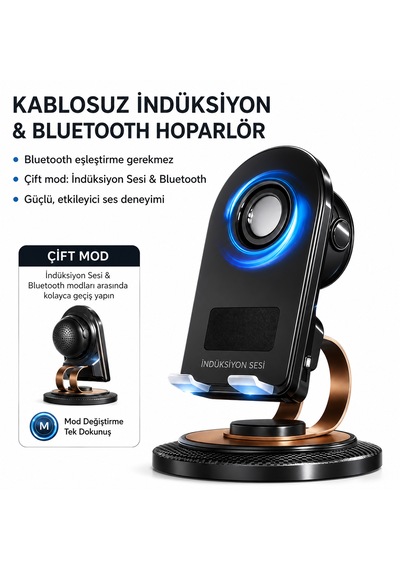 Aksesuarcep Telefon Standı & Bluetooth Hoparlör 360 Dönüşle Konforlu Kullanım Şık Ve Fonksiyonel Stand 1