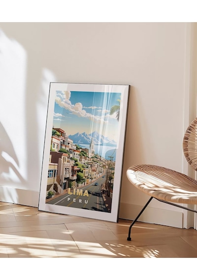 Çerçevesiz Poster Tropikal Lima Sokakları Dekoratif