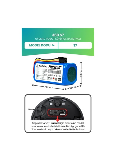 360 S7 Batarya Ultra Yüksek Kapasite 3200mah Pil