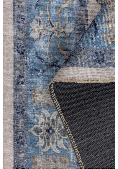 Foldy Vintage Desenli Dokuma Taban Dekoratif Mavi Halı Fl 40 Mavi 4