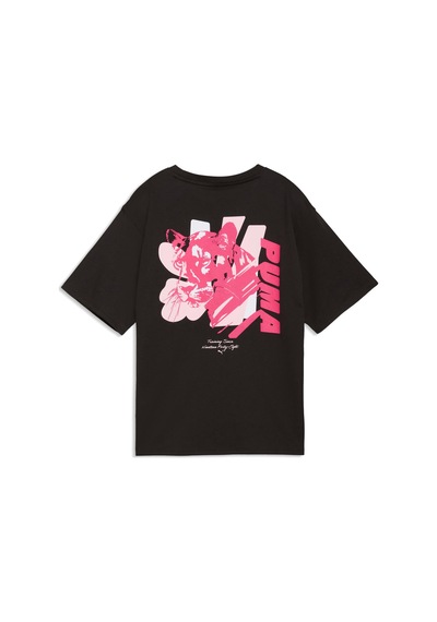 Puma Cat Graphıc Kadın Antrenman Tişörtü 528490 01 Siyah