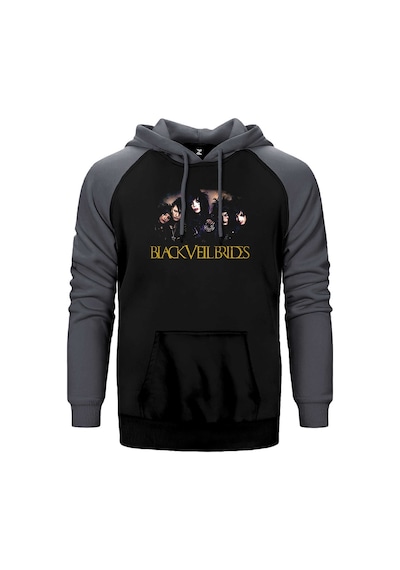 Black Veil Brides Grup Gri Renk Reglan Kol Kapşonlu Sweatshirt Gri