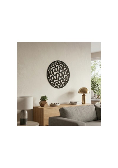 Geometrik Desenli Daire Duvar Tablosu Mdf Lazer Kesim Modern Minimal Duvar Süsü Renk