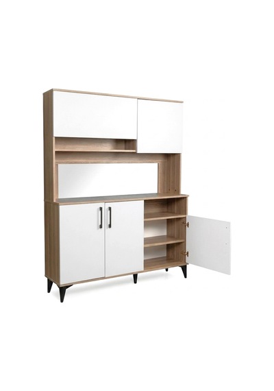 Kobos Kahve Köşesi Çok Amaçlı Mutfak Dolabı 150cm Sp02348 Bej