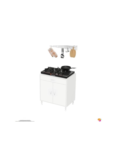 Eliusta Lumin Tüp Yuvalı 80 Cm Ankastre Ocak Altı Dolap 80x88x48 Cm Beyaz Dolap Çekmeceli Mutfak Organizeri Beyaz