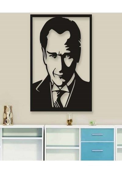 Atatürk Silüet Ahşap Duvar Tablosu Dekoratif Ev Ofis Süs Objesi