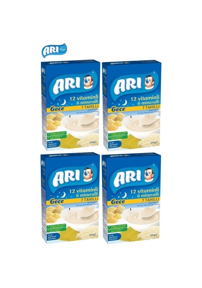 Arı Mama Pirinç Unu 200Gr Gece 7 Tahıllı Sütlü (4 Lü Set)