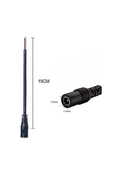 5.5mm X 2.1mm Dişi Adaptör Uzatma Kablosu 15cm Adaptör Kablosu Dişi 22awg 36v 3a Besleme Soket Dişi