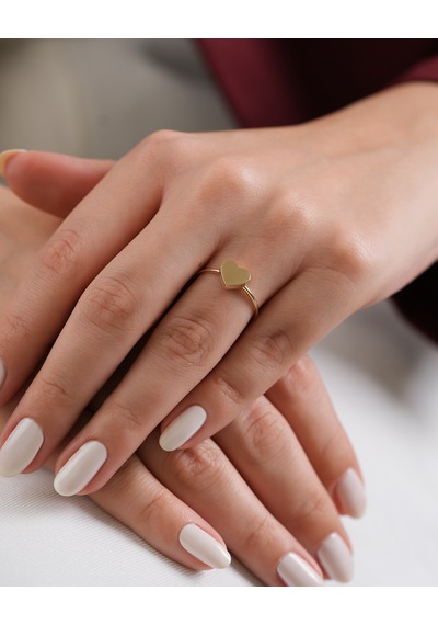 Debora Jewelry 14 Ayar Altın Kalpli Model Yüzük
