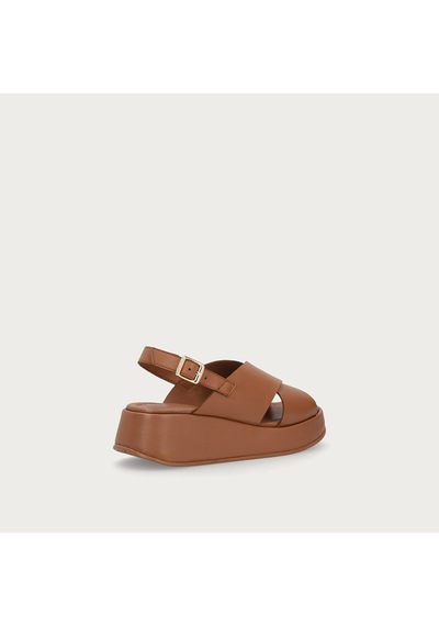 Mou Sandalet Kadın 04m4 Frau Leather Platform Sandals Bej