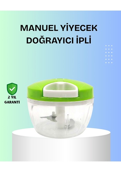 El Tipi Yiyecek Kıyıcı Üç Bıçaklı Pratik Doğrayıcı Beyaz