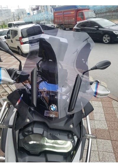 Zeus Motor 2019-2024 Bmw R 1250 Gs Uyumlu Uzun Ön Cam Koyu Füme