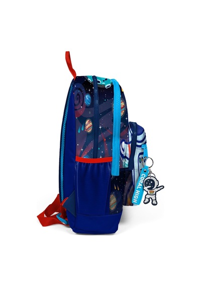 Coral High Kids Saks Mavi Astronot Desenli Dört Bölmeli Okul Sırt Çantası 23724