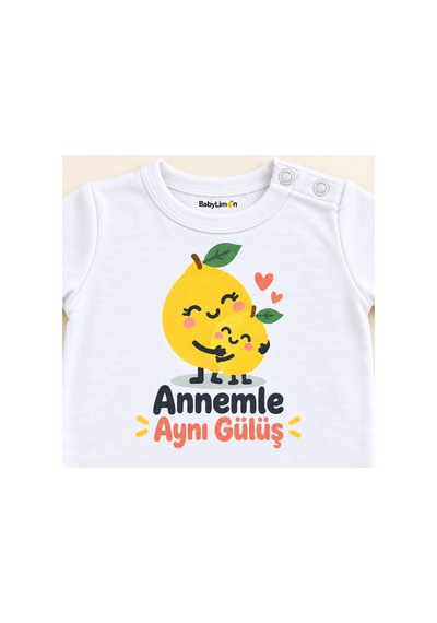 Babylimon Annemle Aynı Gülüş Beyaz Kısa Kollu Çıtçıtlı Bebek Zıbını Beyaz - Annemle Aynı Gülüş - 928161950 Beyaz - Annemle Aynı Gülüş