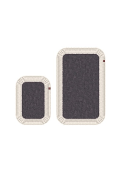 Banyo Paspası Takımı 70x110+50x70 Cm Düz Antrasit Gri & Krem Antrasit Gri - Krem