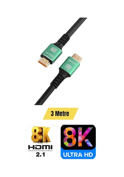 Miaxtreme Ultra Hdtv 8k Yüksek Hızlı 3 Metre Hdmı Kablosu 8k 60hz, 4k 120hz, 7680p Hdr 2.1v 48gbs