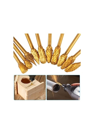 6588 Mini Karbür Freze Uç Seti 10 Parça Sap: 3mm