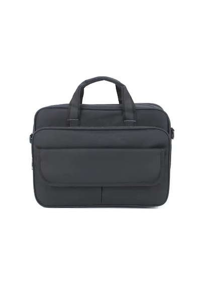Case Club 104 Basic Siyah Evrak Laptop Çantası 15,6 Inç Omuz Askılı Su Geçirmez Kumaş Siyah