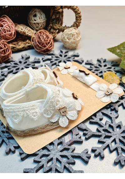 Fistolu Patik Set Beyaz