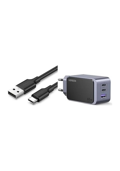 Tr Hızlı Şarj Seti: 65w Gan Adaptör Ve 1.5m Usb-c Kablo