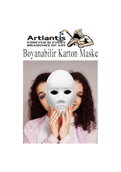 Maske Boyama 2 Adet Boyanabilir Karton Maske Lastikli İnsan Yüzü Suratı Yerli Üretim Okul Sınıf Etkinlikleri Hobi
