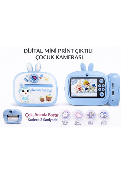 Cmr94 Çocuk Dijital Mini Kamera 1080p Hd 2.0 İnç Ekran Fotorğraf Video Oyun Müzik Usb Şarj Termal Resim Kağıt Baskılı Yazıcı Kamera Video Makinesi Print Kamera Pembe