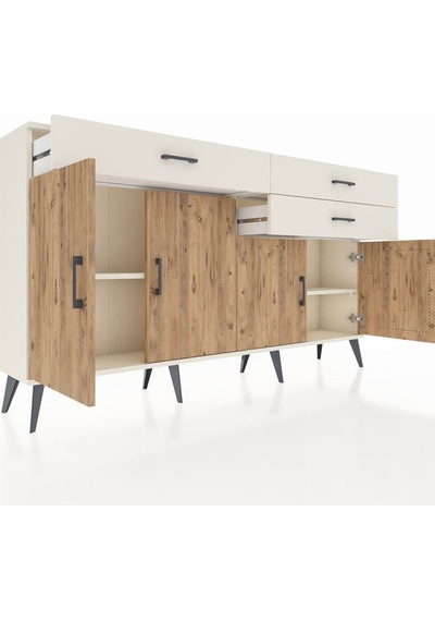 Arges Konsol 2 Raflı 3 Çekmeceli 4 Kapaklı 176x30x99 Aytaşı-çam/aytaşı Atlas Çam/aytası - Aytası