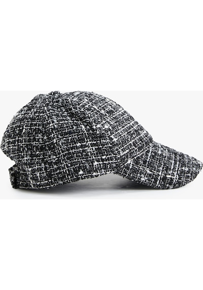 Koton Tüvit Kışlık Şapka Cap Model- Şahika Ercümen X Koton Siyah Ekose 4wak40128aa 4WAK40128AA9C9 Siyah