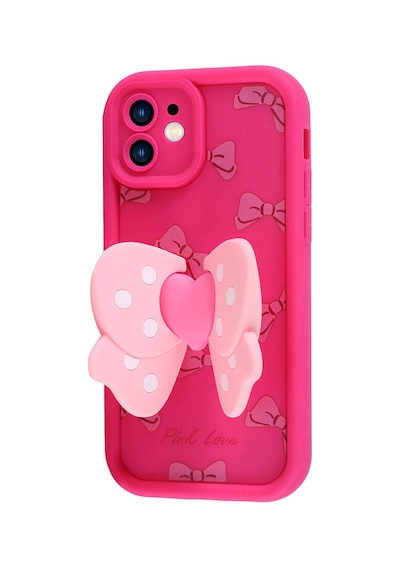 Apple Uyumlu iPhone 12 Kılıf Kamera Korumalı Figür Tasarımlı Zore Kapya Kapak Pembe Açık
