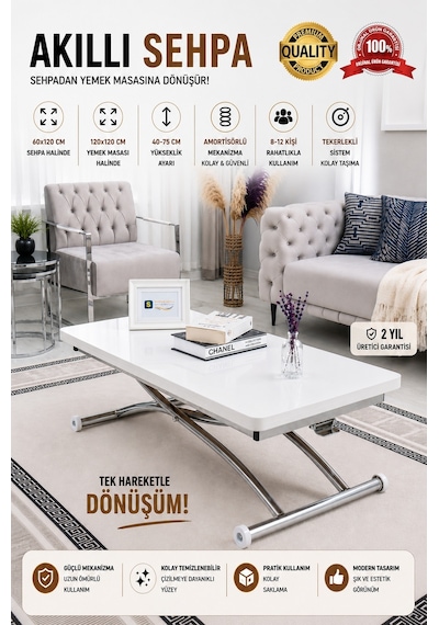 Juppo Üst Tabla Mdf Beyaz Oval Köşe Alt Krom Dışa K