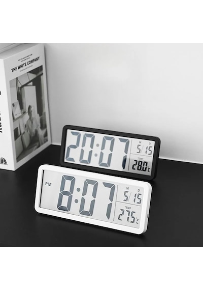 Hymark Lcd Ekran 20x8cm Dijital Duvar Saati Usb Pilli Zaman Sıcak Siyah