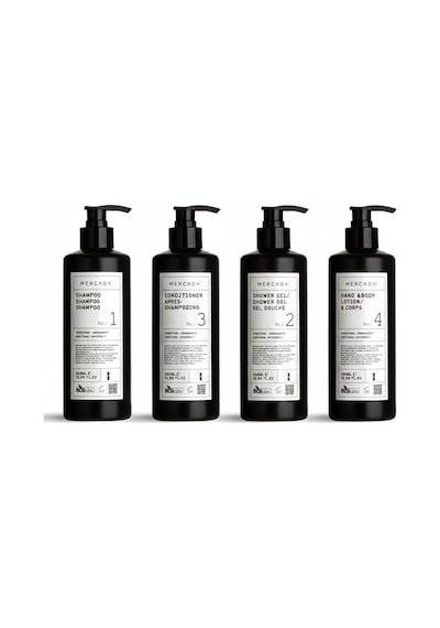 Mercada Siyah No1 Purifying And Soothing Shampoo 380ml + No 2 Shower Gel 380 Ml + No 3 Conditioner 380 Ml + No 4 Hand & Body Lotion 380ml
