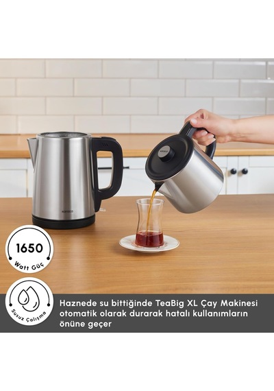 Teabig Xl 35 Çay Bardağı Kapasiteli 2 İn 1 Çelik Çay Makinesi Ve Su Isıtıcı Inox Diğer