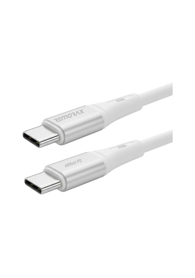 Wahoo Type C-c 60watt Pd Hızlı Şarj Kablosu, Apple Uyumlu iPhone 15/16/17 Ve Andoid İçin, Beyaz/gümüş Alümin Standart