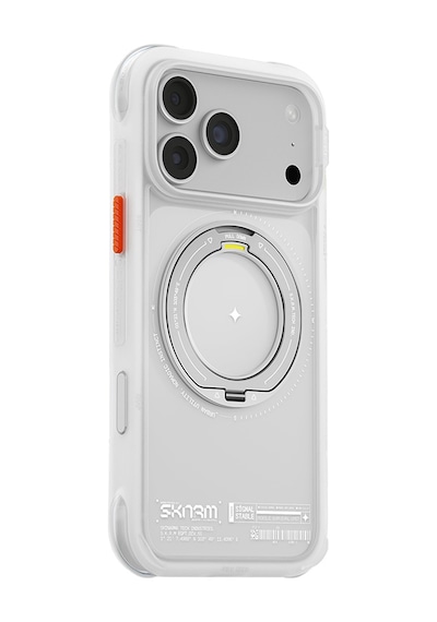 İphone 18 Pro Max Uyumlu Kılıf M-safe Şarj Özellikli Airbagli Standlı Skinarma Atlas Kapak Beyaz