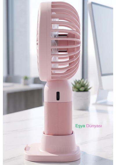 Meyve Figürlü Usb Şarjlı Taşınabilir Mini Fan - Standlı Telefon Tutuculu Masaüstü El Vantilatörü