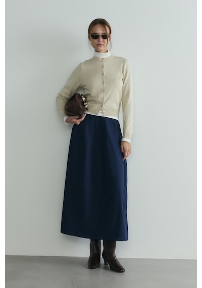 Suud Collection Bej Lea Triko Hırka