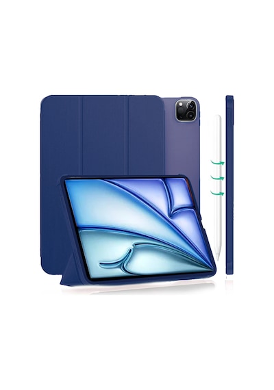 Apple Uyumlu iPad  Air 13" M3 2025 / M2 2024 Kılıf Kapaklı Smart Standlı Uyku Modlu Akıllı Case Yeşil