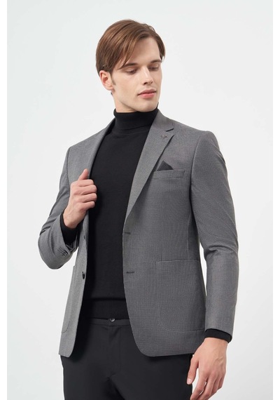 İmza Füme Kazayağı Desen Bez Ayağı Mono Yaka Tam Astar Çift Yırtmaç 2 Düğme 6 Drop Slim Fit Classic Ceket 1002245106 Füme İmza Füme Kazayağı Desen Bez Ayağı Mono Yaka Tam Astar Çift Yırtmaç 2 Düğme 6 Drop Slim Fit Classic Ceket 1002245106 Füme