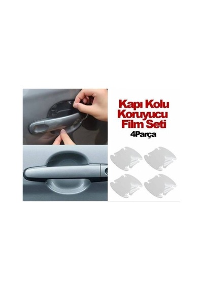 4’Lü Araba Araba Kapı Kolu Koruyucu Film Oto Araç Kapı Kolu Koru