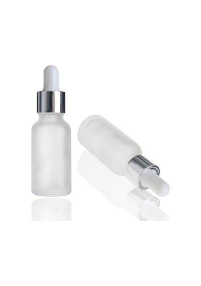 Damlalıklı Buzlu Cam Şişe Gümüş Kapaklı 30 Ml 600 Adet