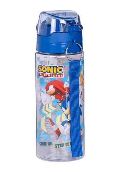 Wiggle 500ml Sonic The Hedgehog Pipetli Askılı Kilitlenebilir Su Matarası Mavi