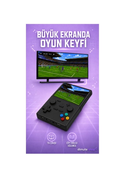 Xgb35 Kablosuz Oyun Konsolu Çift Kollu Taşınabilir Retro Video Oyun Konsolu Kulaklık Hediyeli Siyah - 803356315