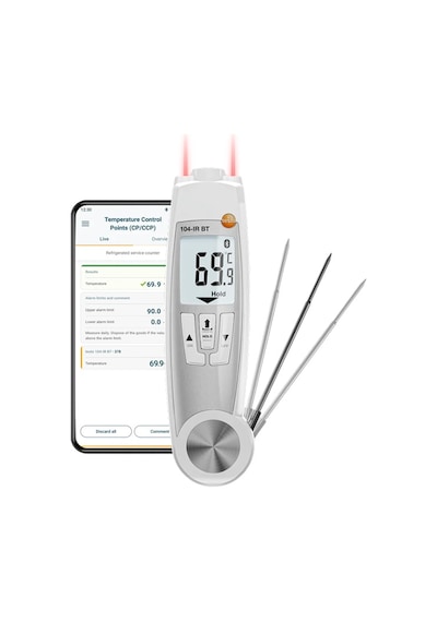 Testo 104 Ir Bt Akıllı Lazerli Ve Problu Gıda Termometresi